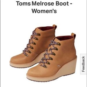 NWT! Women’s TOMS Melrose Wedge Suede Booties Size 6.5